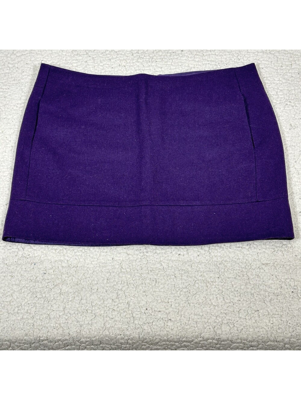 KENAR Women's Size 12 Purple Wool Blend Mini Skirt Lined Back Zip Academia